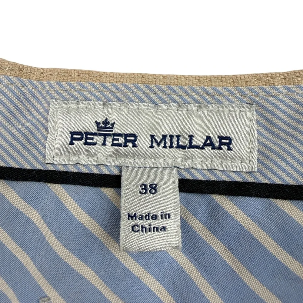 Peter Millar Mens Khaki Chinos Pants Size 38x33 Cotton Spandex Straight Fit - Picture 6 of 9